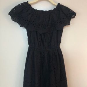 Black eyelet dress